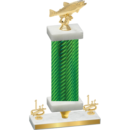 Premium Single Green Carbon Fiber First Place Fishing Trophy