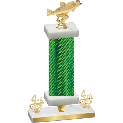 Premium Single Green Carbon Fiber Fourth Place Fishing Trophy