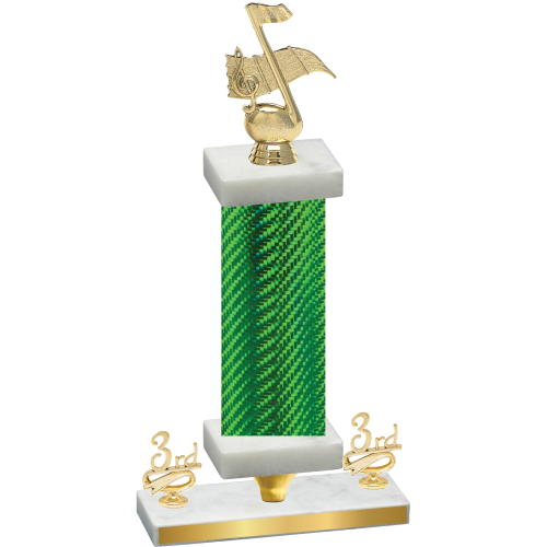 Premium Single Green Carbon Fiber Third Place Music Trophy