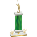 Premium Single Green Carbon Fiber Second Place Golf Trophy