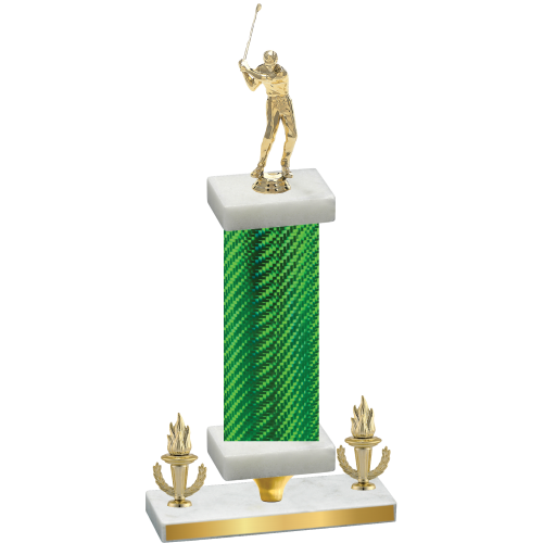 Premium Single Green Carbon Fiber Victory Golf Trophy