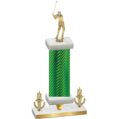 Premium Single Green Carbon Fiber Victory Golf Trophy
