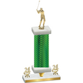 Premium Single Green Carbon Fiber Year Golf Trophy