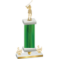 Premium Single Green Carbon Fiber Third Place Golf Trophy