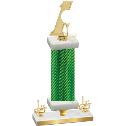 Premium Single Green Carbon Fiber First Place Golf Trophy