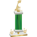 Premium Single Green Carbon Fiber Second Place Golf Trophy