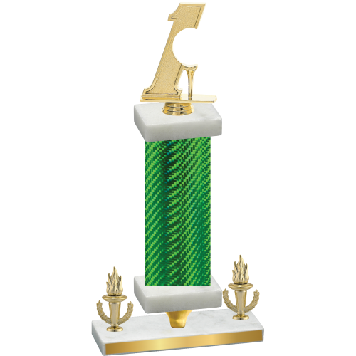 Premium Single Green Carbon Fiber Victory Golf Trophy
