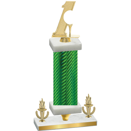 Premium Single Green Carbon Fiber Victory Golf Trophy