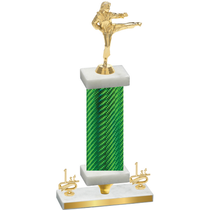 Premium Single Green Carbon Fiber First Place Karate Trophy