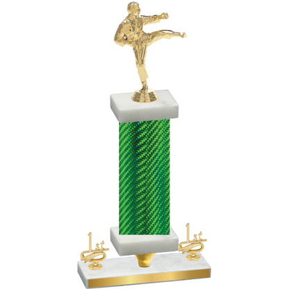 Premium Single Green Carbon Fiber First Place Karate Trophy