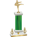 Premium Single Green Carbon Fiber Victory Karate Trophy