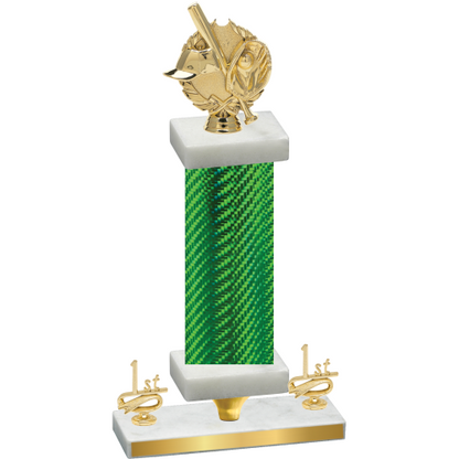 Premium Single Green Carbon Fiber First Place Baseball Trophy