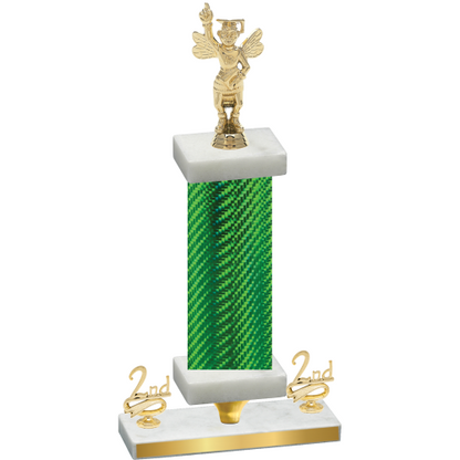 Premium Single Green Carbon Fiber Second Place Academics Trophy