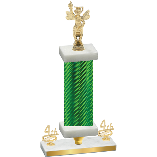 Premium Single Green Carbon Fiber Fourth Place Academics Trophy