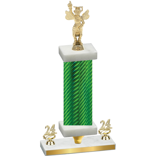 Premium Single Green Carbon Fiber Year Academics Trophy