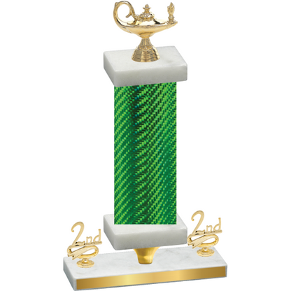 Premium Single Green Carbon Fiber Second Place Academics Trophy