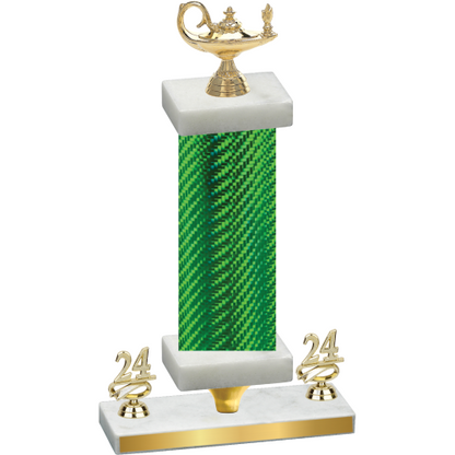 Premium Single Green Carbon Fiber Year Academics Trophy