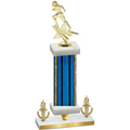 Premium Single Blue Glacier Victory Football Trophy
