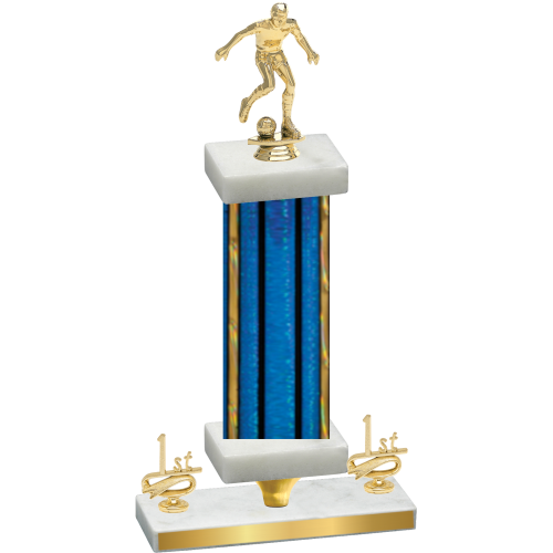 Premium Single Blue Glacier First Place Soccer Trophy