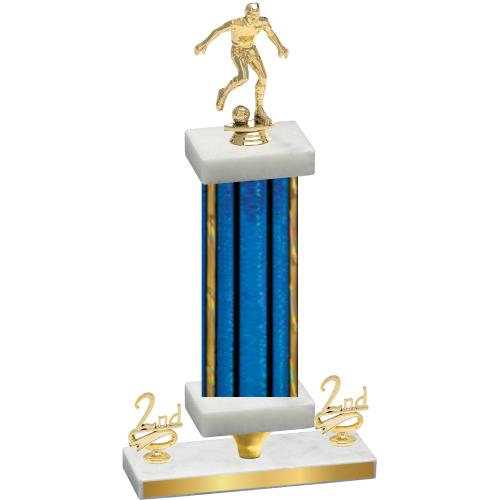 Premium Single Blue Glacier Second Place Soccer Trophy