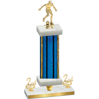 Premium Single Blue Glacier Second Place Soccer Trophy