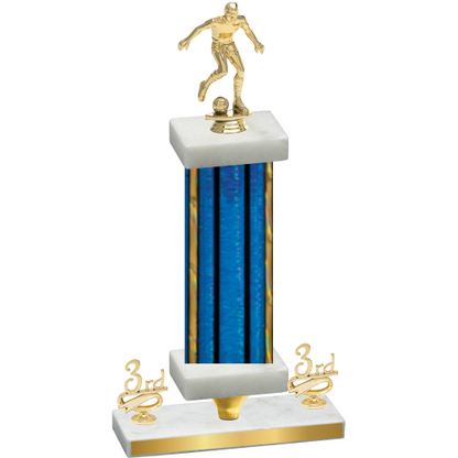Premium Single Blue Glacier Third Place Soccer Trophy