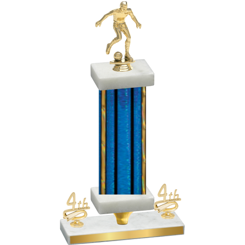 Premium Single Blue Glacier Fourth Place Soccer Trophy