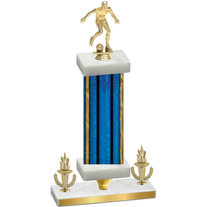 Premium Single Blue Glacier Victory Soccer Trophy