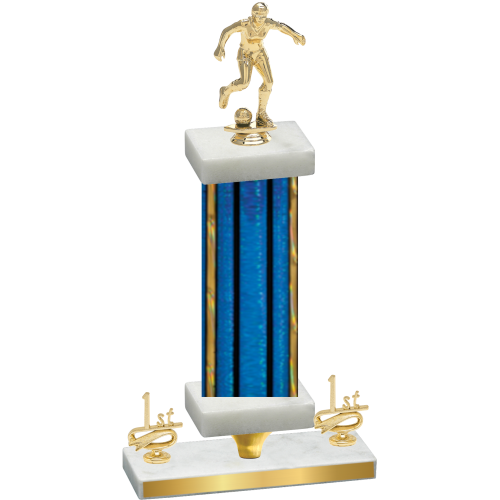 Premium Single Blue Glacier First Place Soccer Trophy