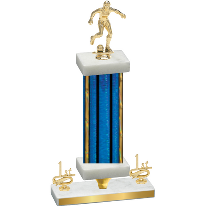Premium Single Blue Glacier First Place Soccer Trophy