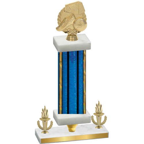 Premium Single Blue Glacier Victory Soccer Trophy