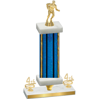 Premium Single Blue Glacier Fourth Place Rugby Trophy
