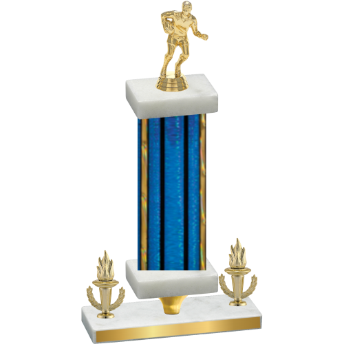 Premium Single Blue Glacier Victory Rugby Trophy
