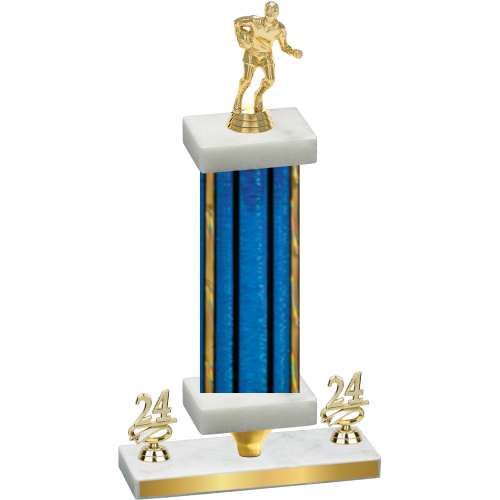 Premium Single Blue Glacier Year Rugby Trophy