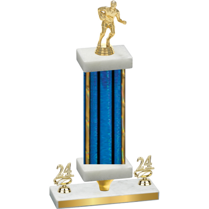 Premium Single Blue Glacier Year Rugby Trophy