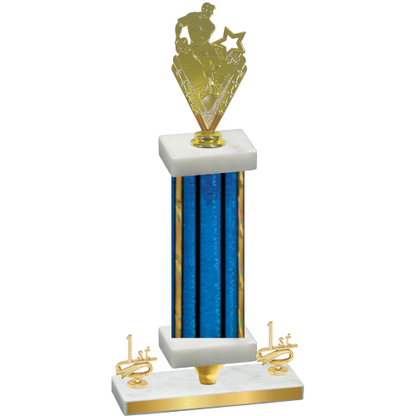 Premium Single Blue Glacier First Place Rugby Trophy