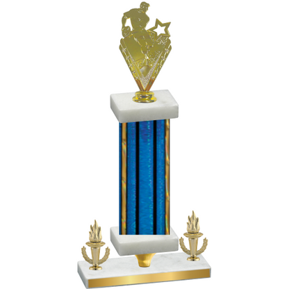 Premium Single Blue Glacier Victory Rugby Trophy