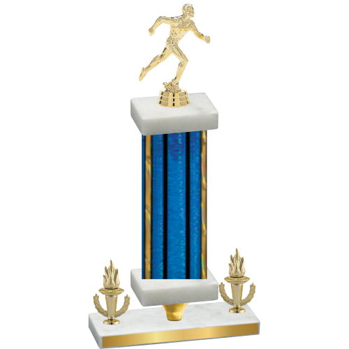 Premium Single Blue Glacier Victory Running Trophy