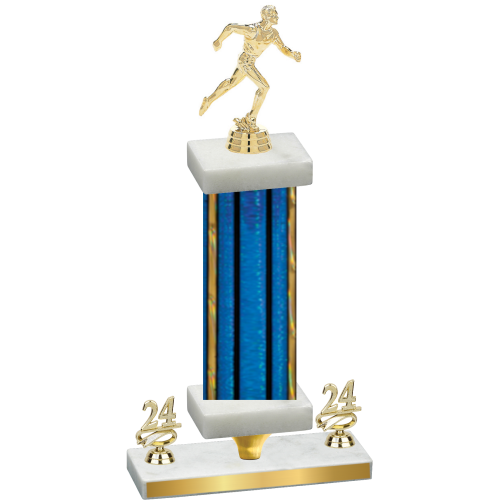 Premium Single Blue Glacier Year Running Trophy