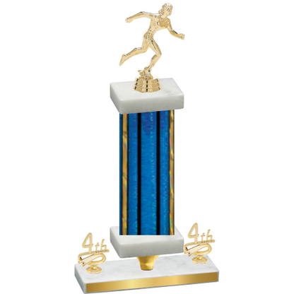Premium Single Blue Glacier Fourth Place Running Trophy
