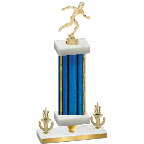 Premium Single Blue Glacier Victory Running Trophy