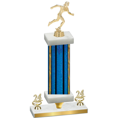 Premium Single Blue Glacier Year Running Trophy