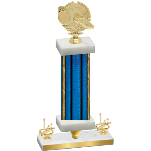 Premium Single Blue Glacier First Place Running Trophy