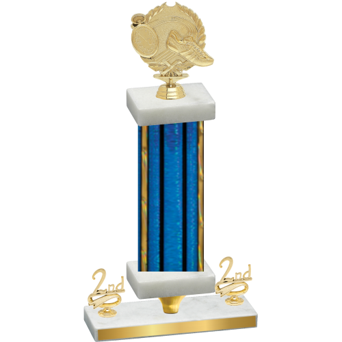 Premium Single Blue Glacier Second Place Running Trophy