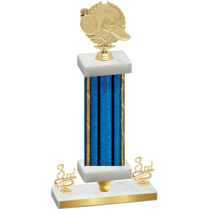Premium Single Blue Glacier Third Place Running Trophy
