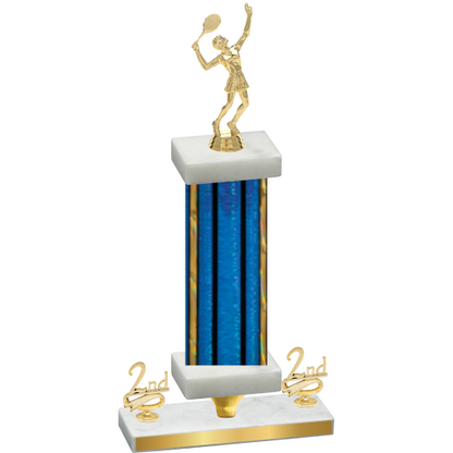 Premium Single Blue Glacier Second Place Tennis Trophy