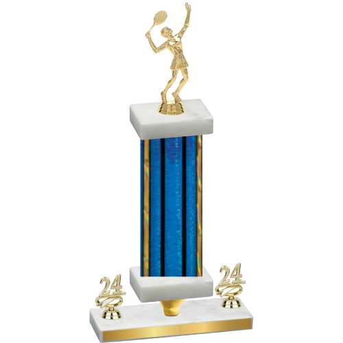 Premium Single Blue Glacier Year Tennis Trophy