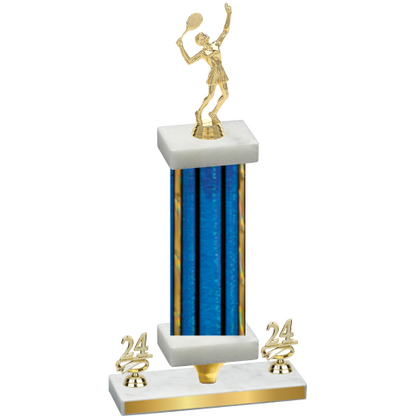 Premium Single Blue Glacier Year Tennis Trophy