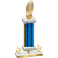 Premium Single Blue Glacier Fourth Place Football Trophy