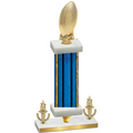 Premium Single Blue Glacier Victory Football Trophy